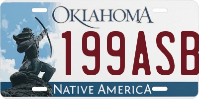 OK license plate 199ASB