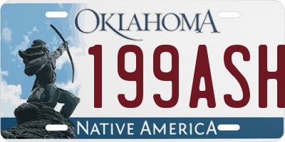 OK license plate 199ASH