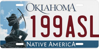 OK license plate 199ASL