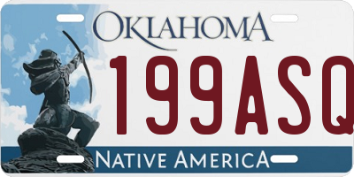 OK license plate 199ASQ