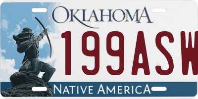 OK license plate 199ASW