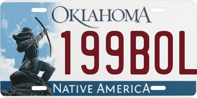 OK license plate 199BOL