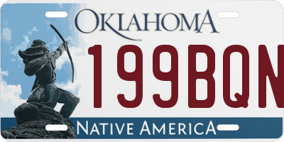 OK license plate 199BQN
