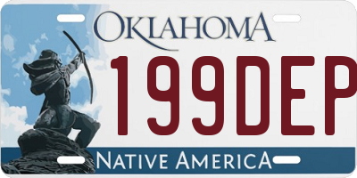 OK license plate 199DEP