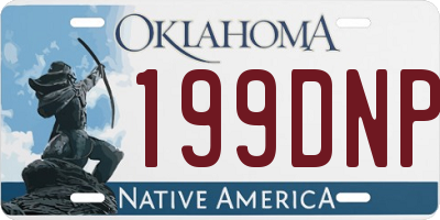 OK license plate 199DNP