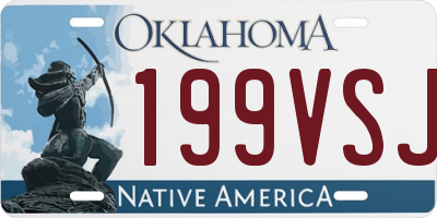 OK license plate 199VSJ