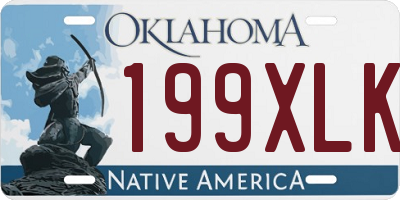OK license plate 199XLK