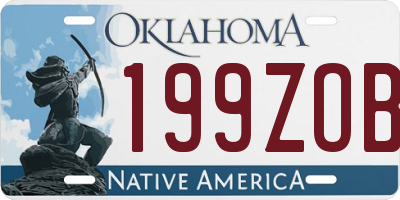 OK license plate 199ZOB