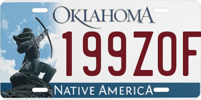OK license plate 199ZOF