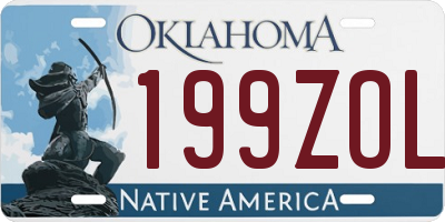 OK license plate 199ZOL