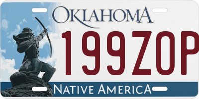 OK license plate 199ZOP