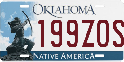 OK license plate 199ZOS