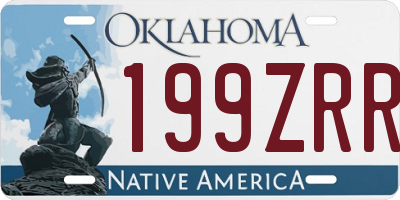 OK license plate 199ZRR