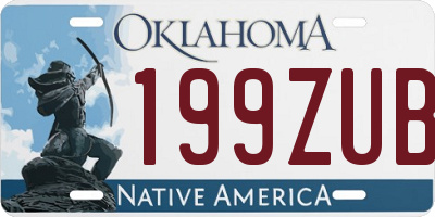 OK license plate 199ZUB