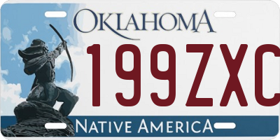 OK license plate 199ZXC