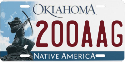 OK license plate 200AAG