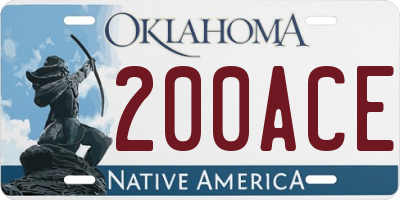 OK license plate 200ACE