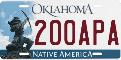 OK license plate 200APA