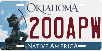 OK license plate 200APW