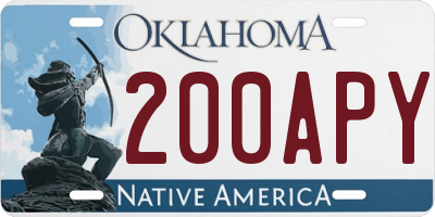 OK license plate 200APY