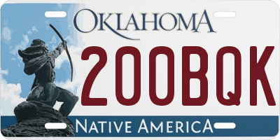 OK license plate 200BQK