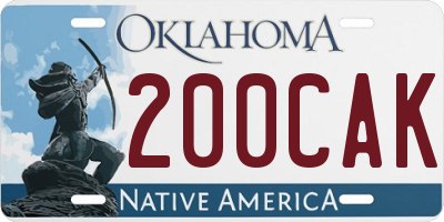 OK license plate 200CAK
