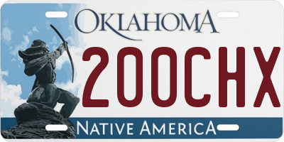 OK license plate 200CHX