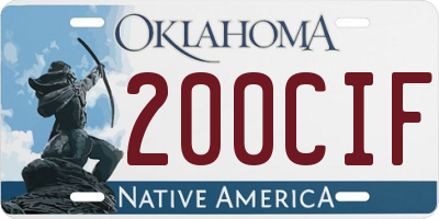 OK license plate 200CIF