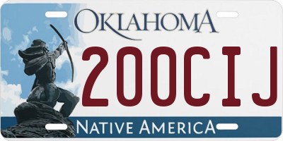 OK license plate 200CIJ
