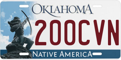 OK license plate 200CVN