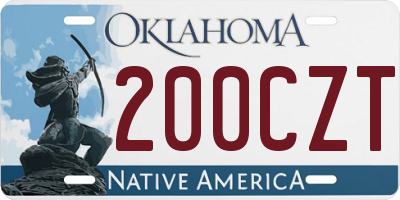 OK license plate 200CZT