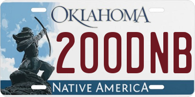 OK license plate 200DNB