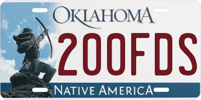 OK license plate 200FDS