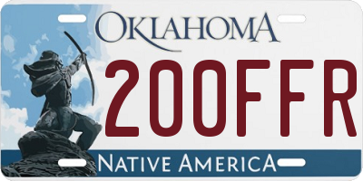 OK license plate 200FFR