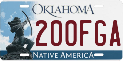 OK license plate 200FGA