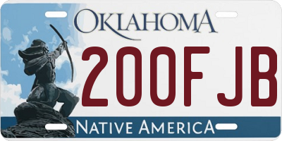 OK license plate 200FJB