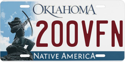 OK license plate 200VFN