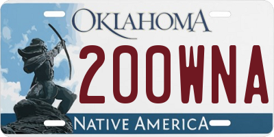 OK license plate 200WNA