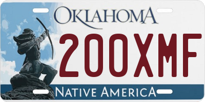 OK license plate 200XMF