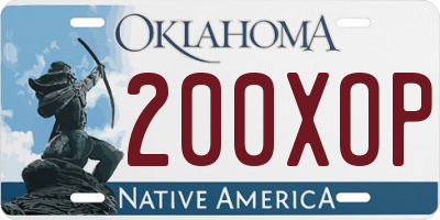 OK license plate 200XOP