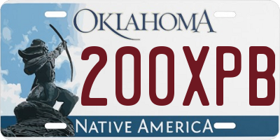 OK license plate 200XPB