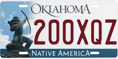 OK license plate 200XQZ