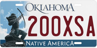 OK license plate 200XSA