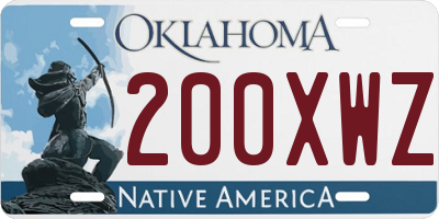 OK license plate 200XWZ