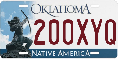 OK license plate 200XYQ