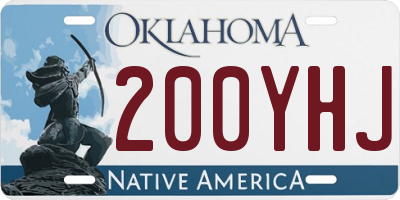 OK license plate 200YHJ