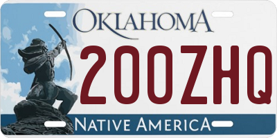 OK license plate 200ZHQ