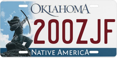 OK license plate 200ZJF