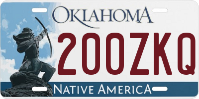 OK license plate 200ZKQ