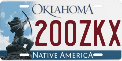 OK license plate 200ZKX